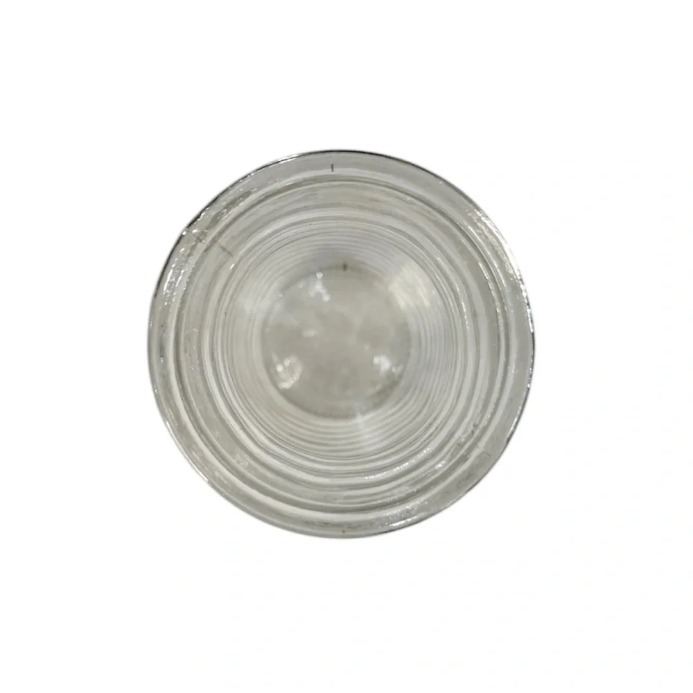 8x3” Ribbed Glass Flower Vase Clear